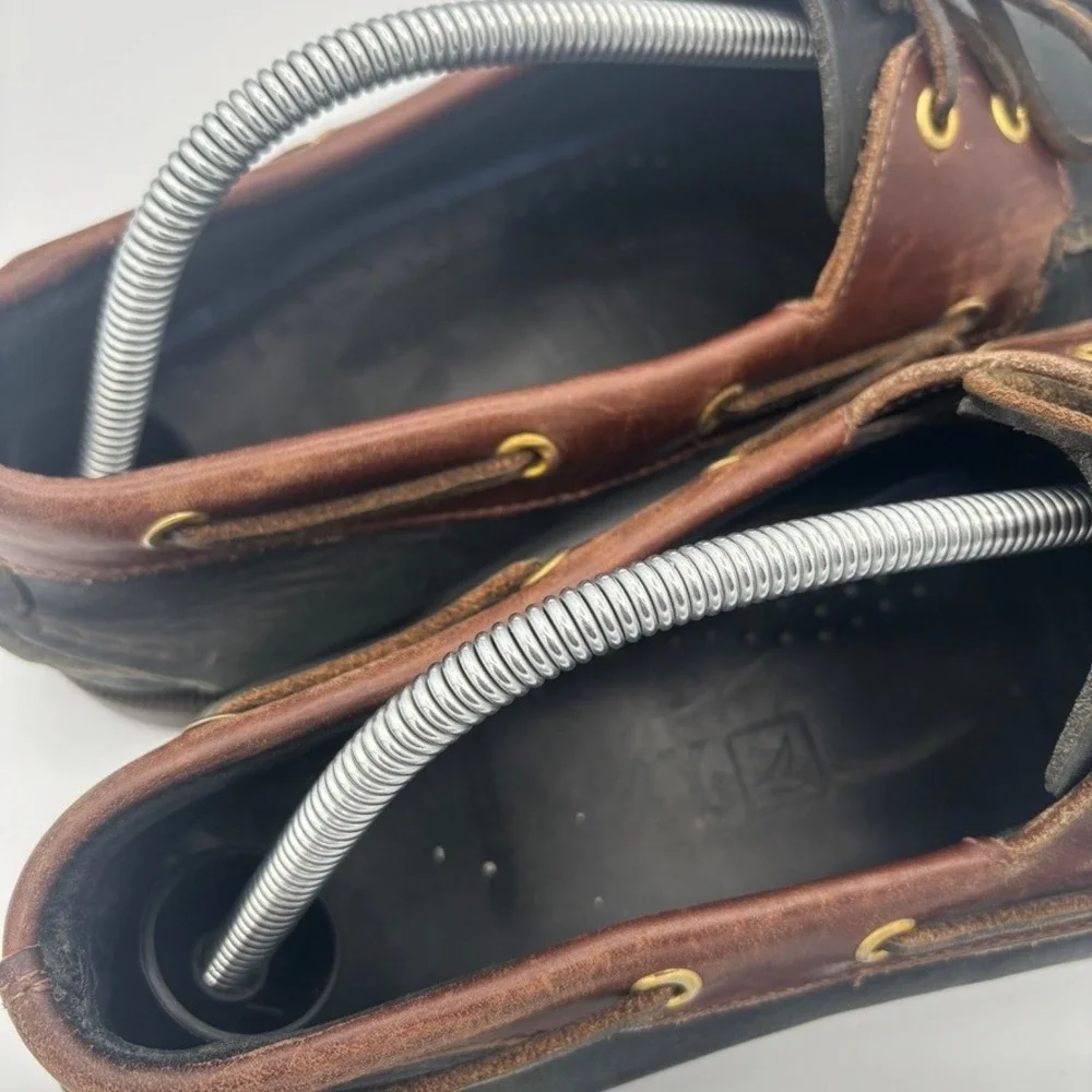 Sperry Boat Shoes Mens 11.5 Black Navy Brown Leather Authentic Original Preppy